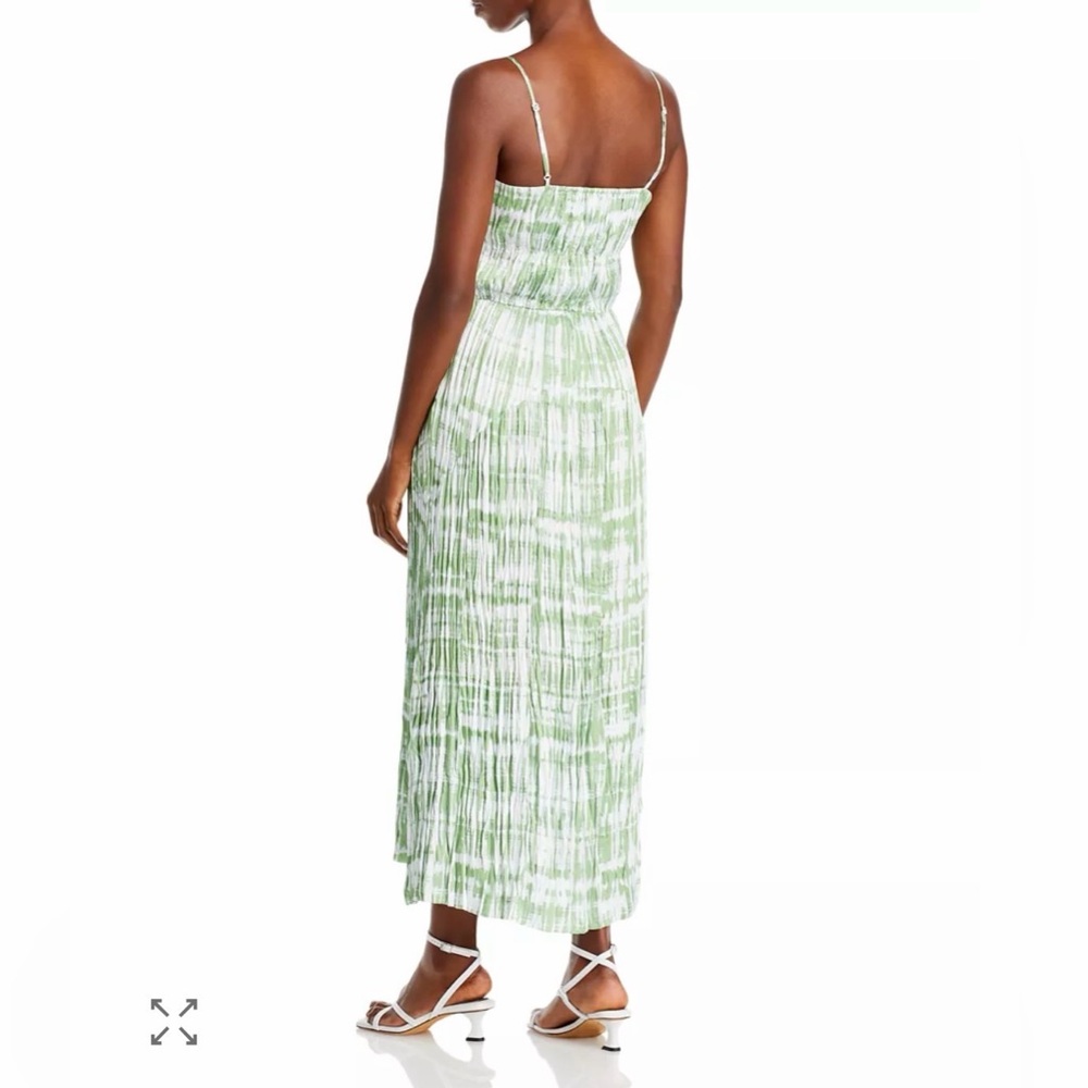 Vince Tie Dye Ruched Midi Cami Dress Green White Women’s Medium - Picture 14 of 14